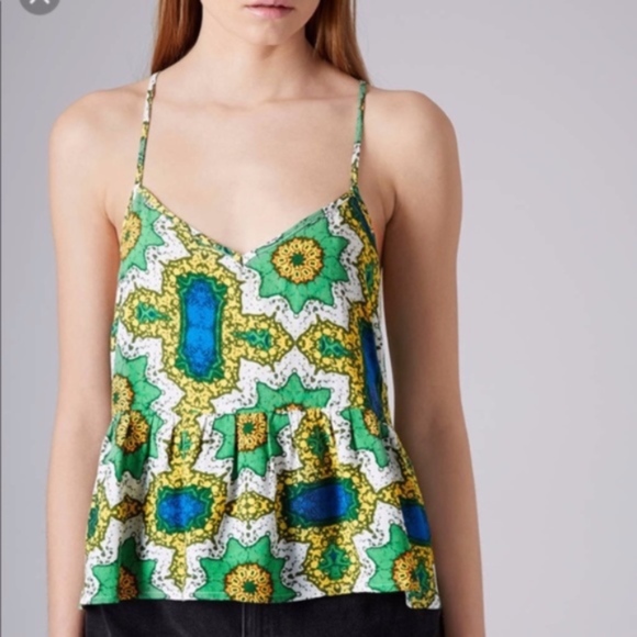 Topshop Tops - Topshop NWOT Blue Kaleidoscope Peplum Top